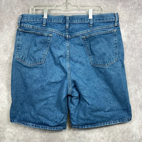 Wrangler Jean Shorts Mens 38 Blue Denim 9" Outdoors Casual Classiccore - Picture 2 of 8